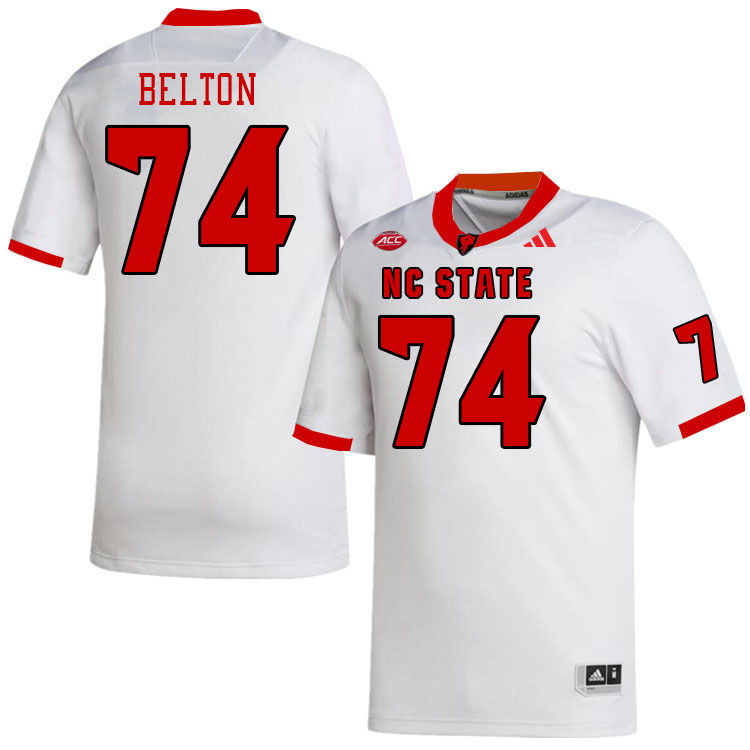 Men #74 Anthony Belton NC State Wolfpack College Football Jerseys Stitched-White